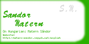 sandor matern business card